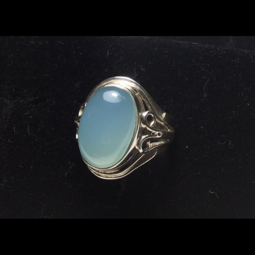Chalcedony & 925 Silver Ring - image 2
